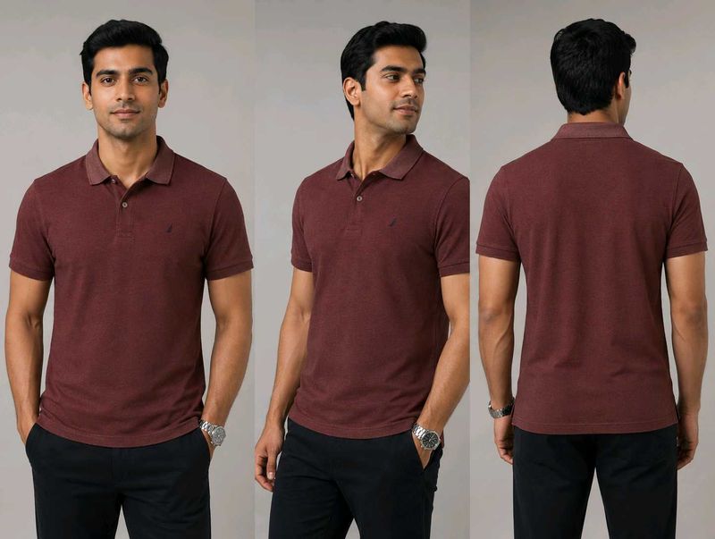 Men's Maroon Polo T-Shirt