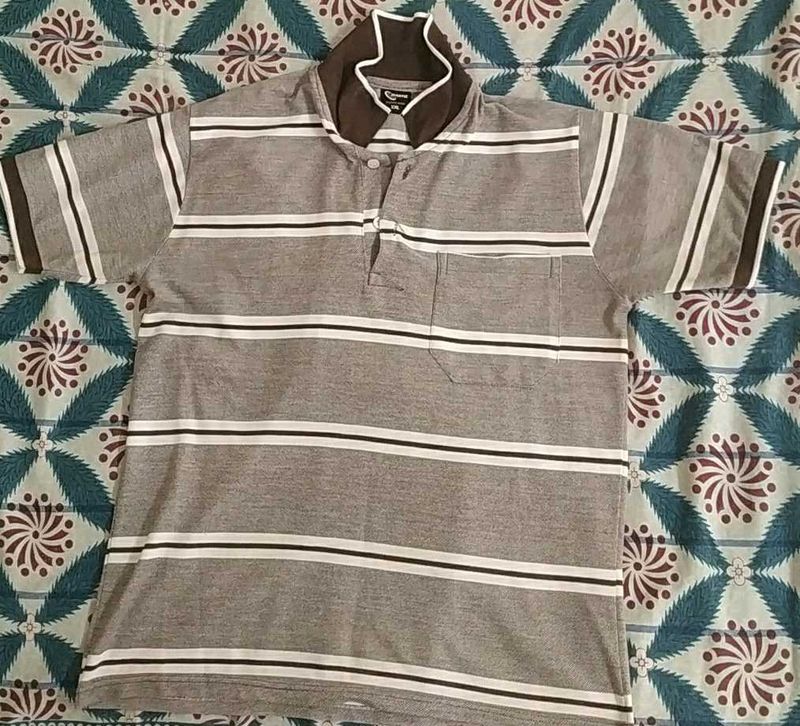 Striped Polo Shirt PURE COTTON