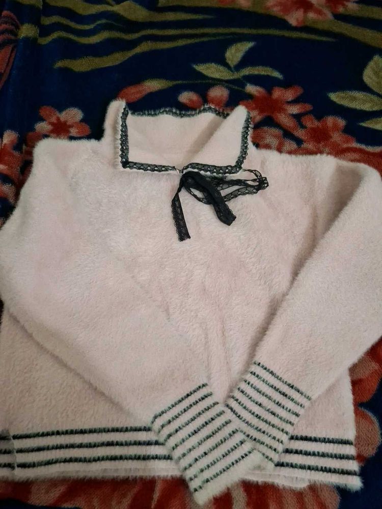 Cute Pink Fuzzy Sweater