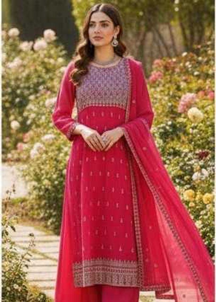 Price reduced Elegant Pink Embroidered Suit