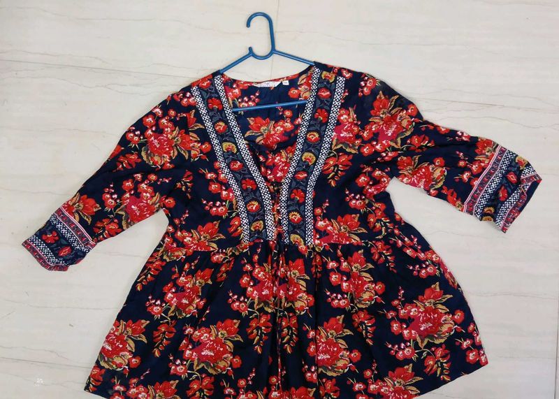 Floral Print Tunic Top❤️💙
