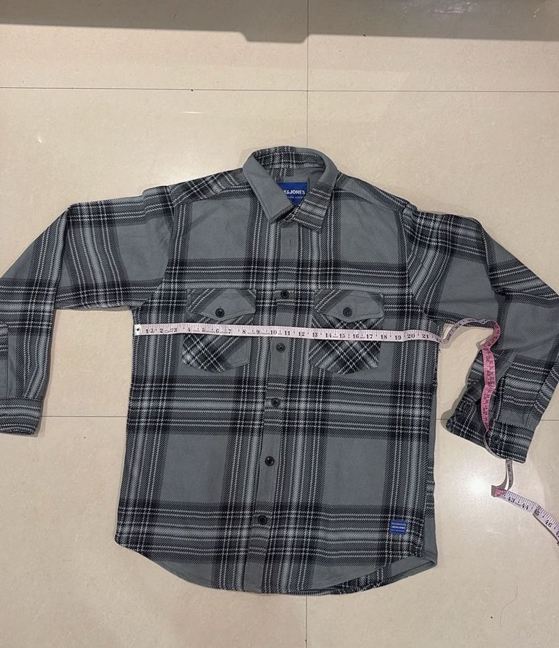 Men's Grey Plaid Flannel Shirt