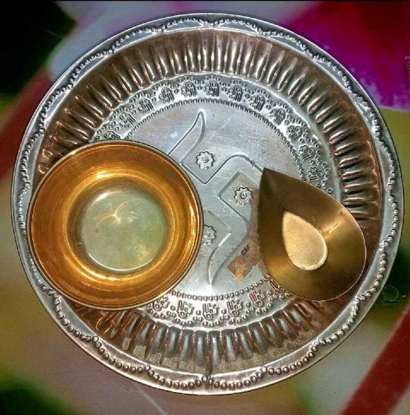 Pooja Thali Set, sandal dhoti 4 towel