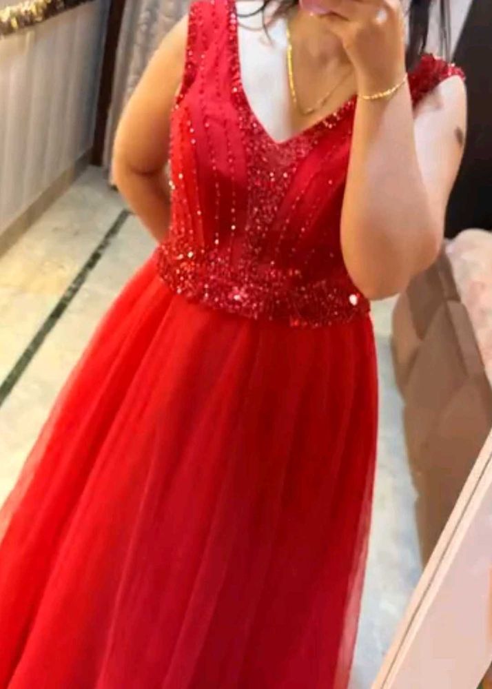 Stunning Red Embellished Gown