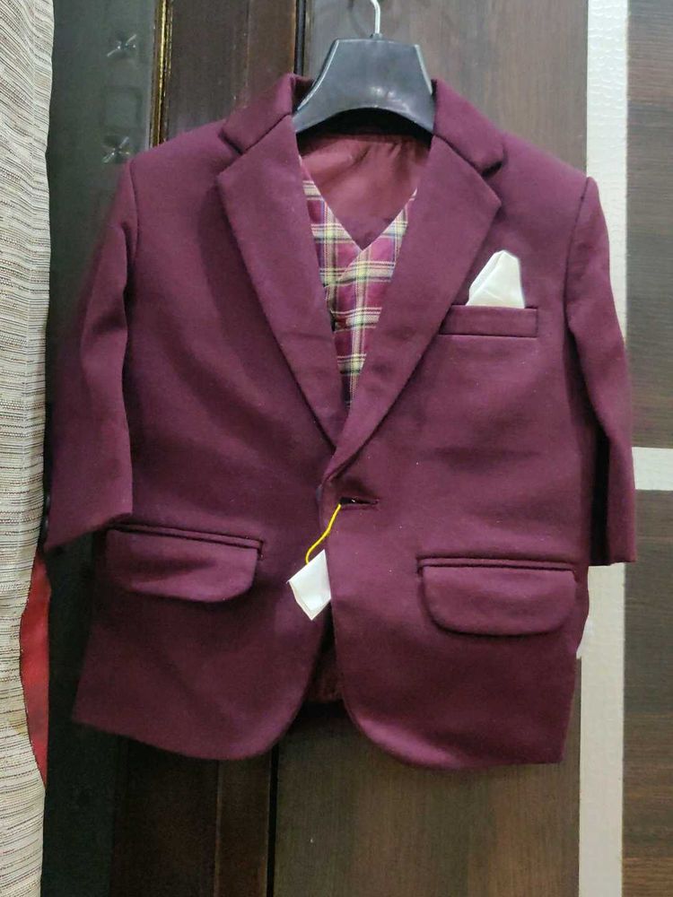 Boys' Burgundy Suit Set