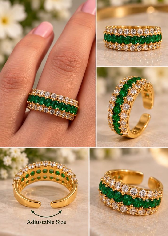 Sparkling Emerald and Diamond Ring