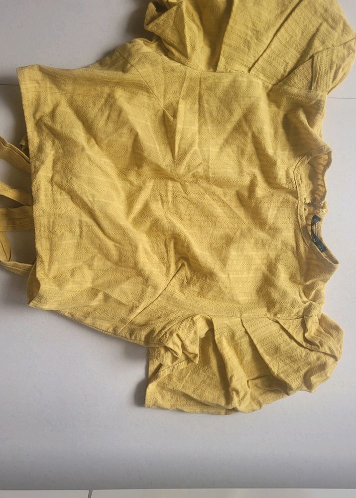 Yellow Cotton Crop Top