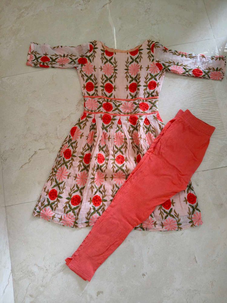 Floral Kurti Pant Set