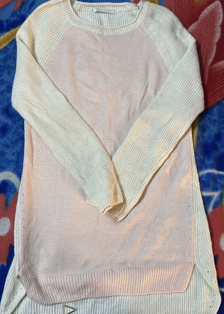 Pink &amp; Cream Knit Pullover