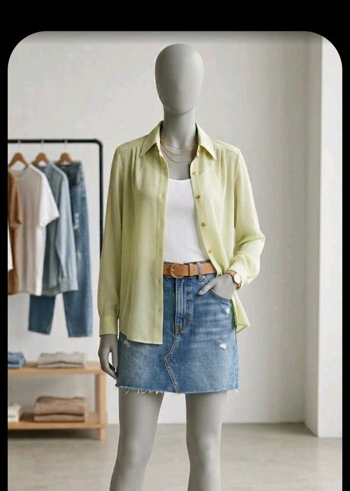 Sheer green shirt
