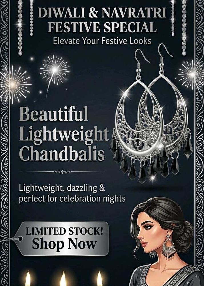 Elegant Silver &amp; Black Dangle Earrings