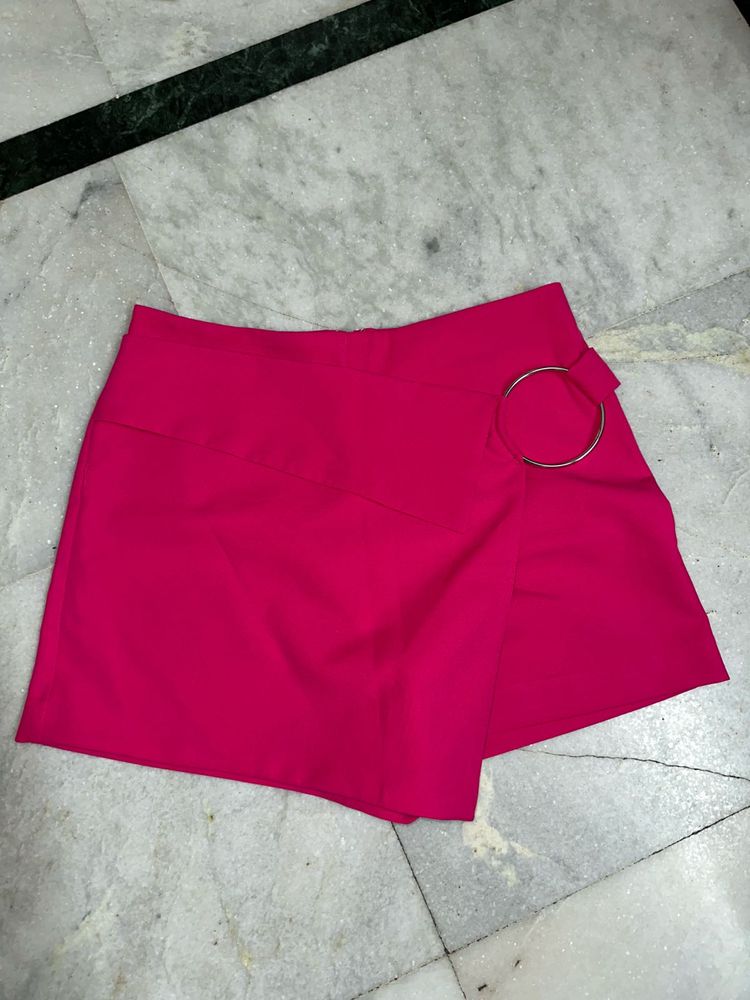 forever 21 Hot Pink Skort with Ring Detail