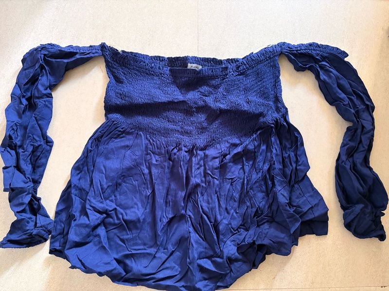Blue off-shoulder top