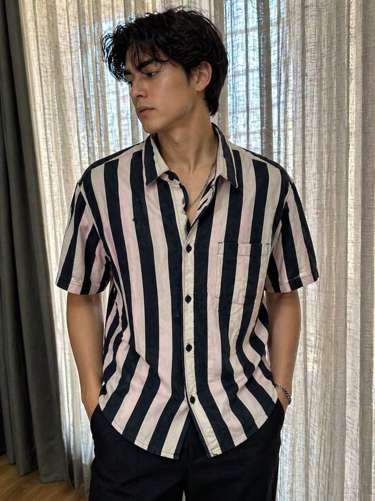 Men's Striped Short-Sleeve Shirt