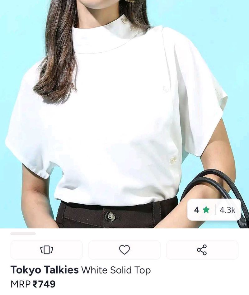 Stylish White Button-Up Top