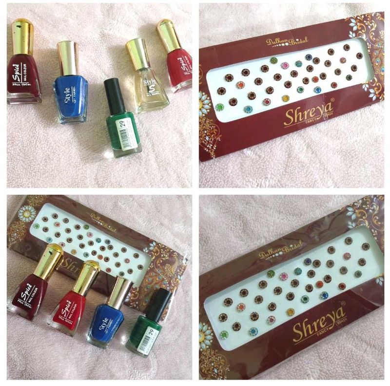 6 combo setNail Polish &amp; Rhinestones