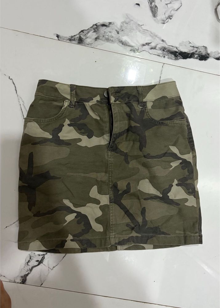 Camouflage Print Mini Skirt