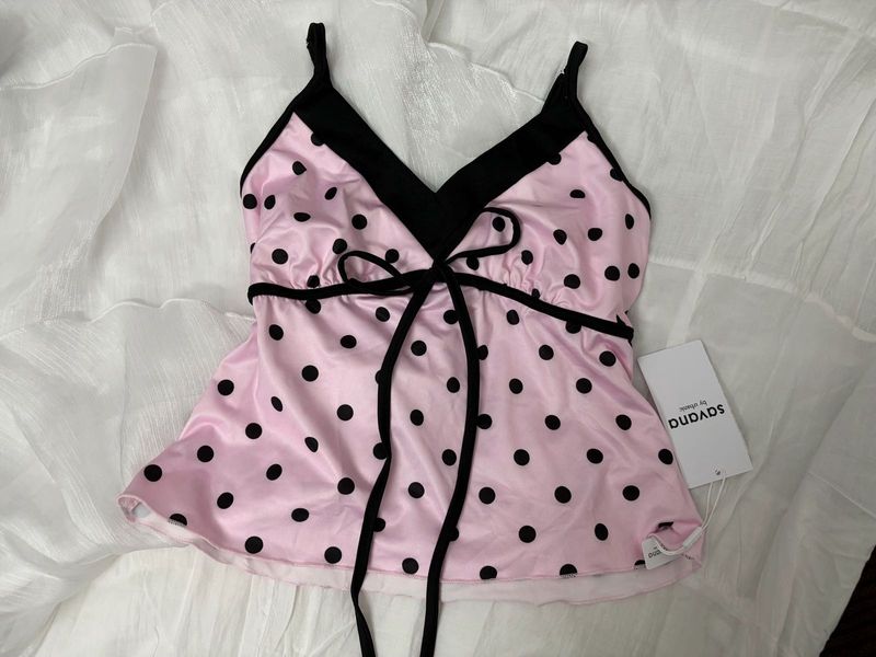 Pink Polka Dot savana Cami Top