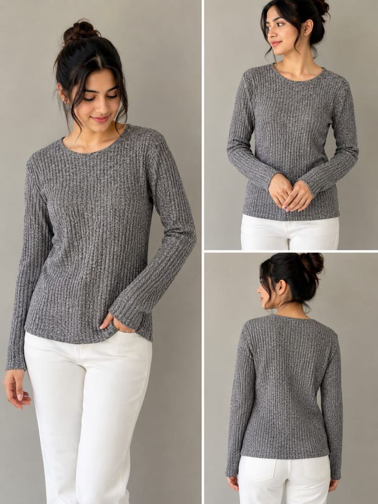 Cozy Ribbed Knit Long Sleeve Top