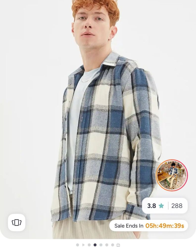 trendyol mens checked shirt