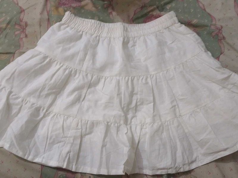 White Tiered Mini Skirt(coins❌)