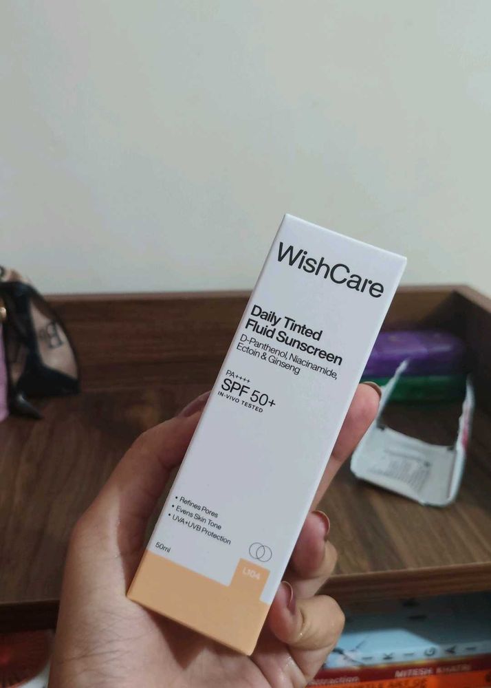 WishCare Daily Tinted Fluid Sunscreen SPF 50+ shad