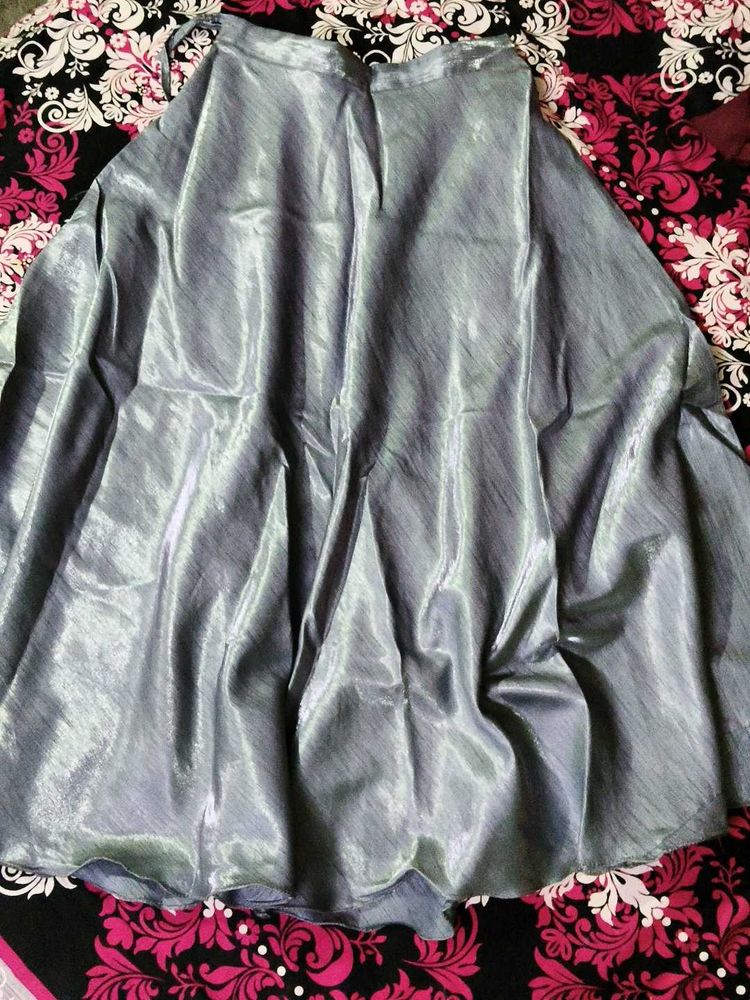 Shimmering Grey Ethnic Skirt