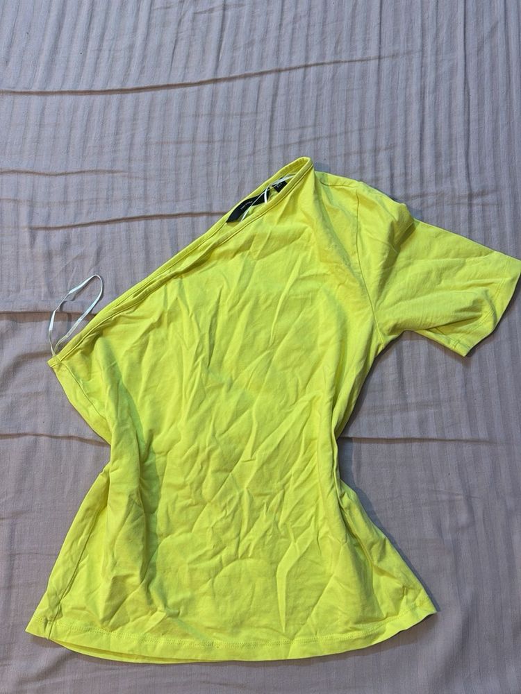 Neon One-Shoulder Tee