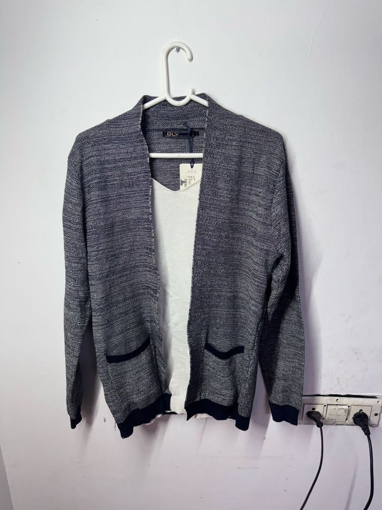 Stylish Grey Knit Cardigan