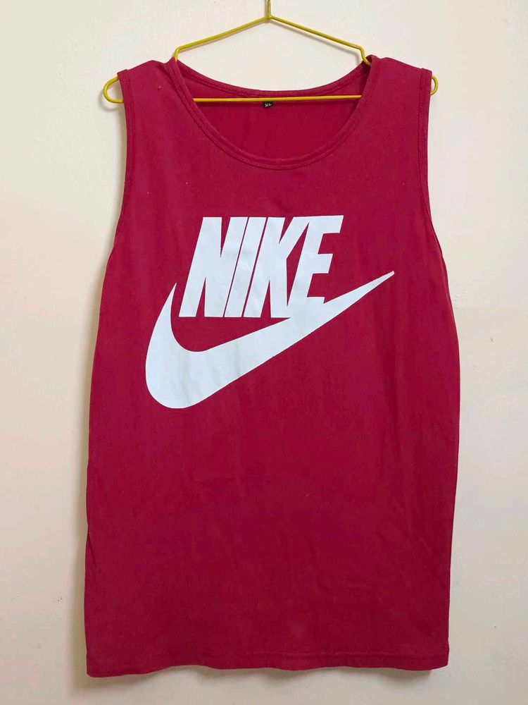 Red Sleeveless T-Shirt