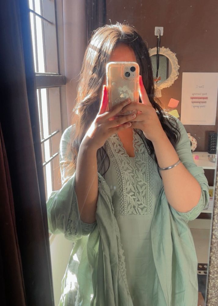 Elegant Mint Green Kurta Set with duppattasize s