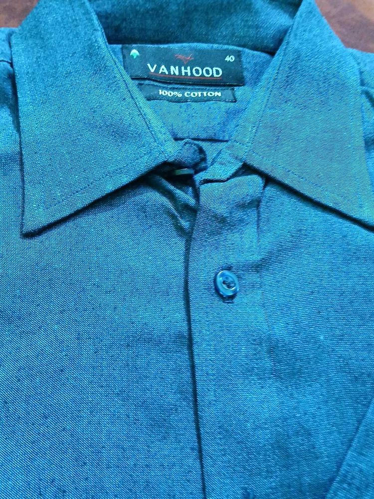 Classic Royal Blue Vanhood Cotton Shirt