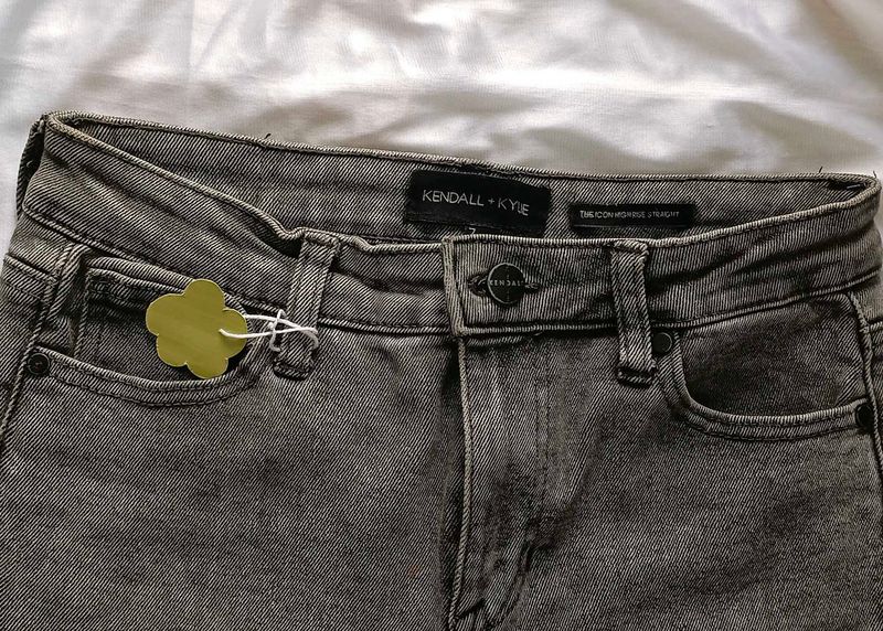 Kendall + Kylie Grey Straight Leg Jeans