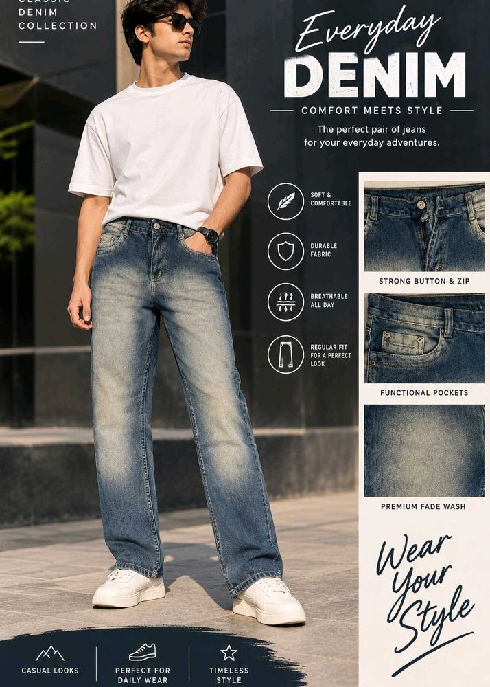Men's Classic Fit Denim Jeans