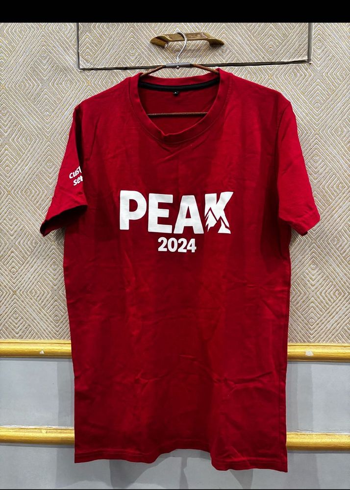 Red "PEAK 2024" Graphic T-Shirt