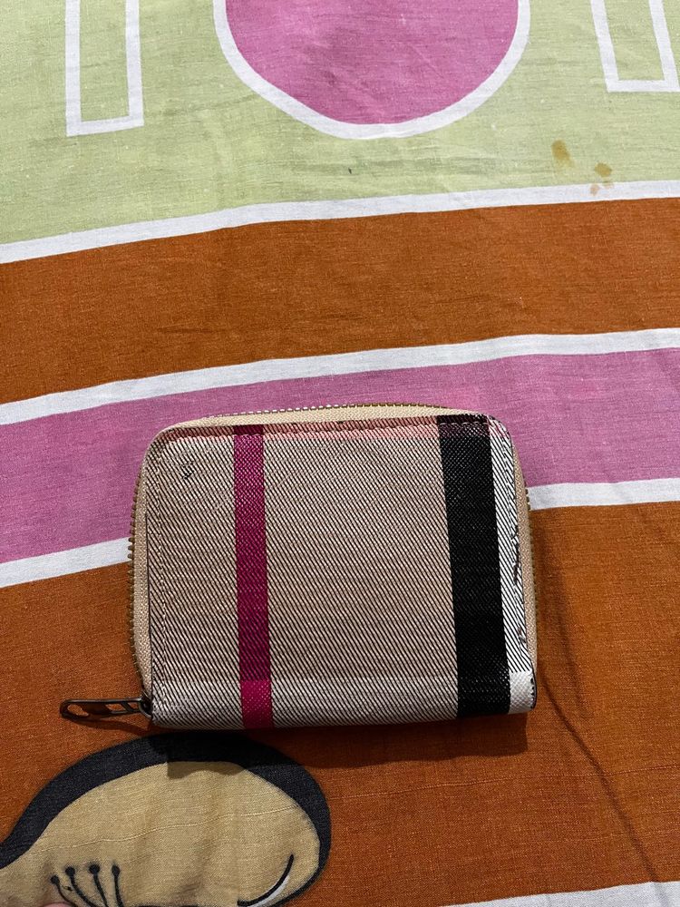 Chic Striped Zip-Around Wallet