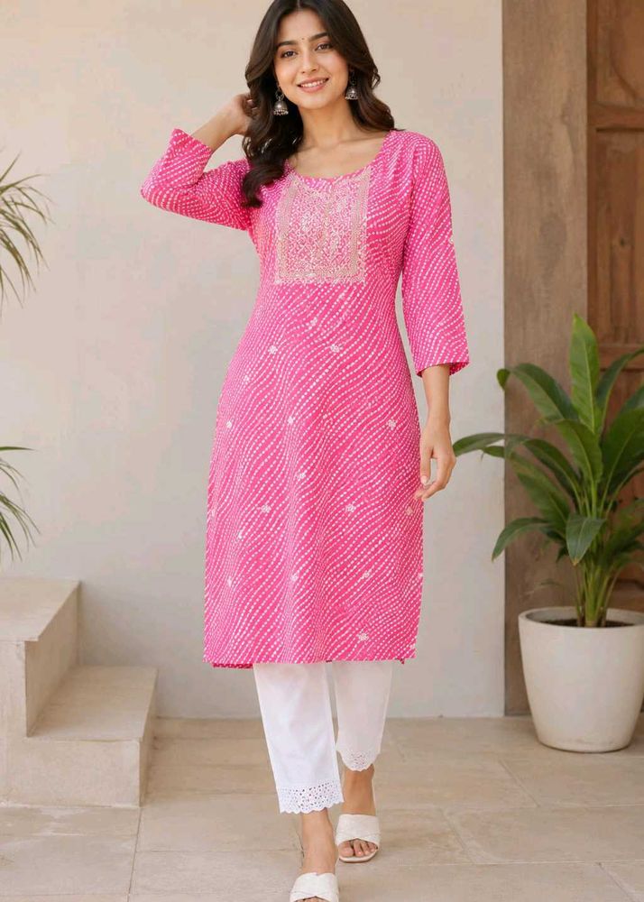 Pink Bandhani Saree