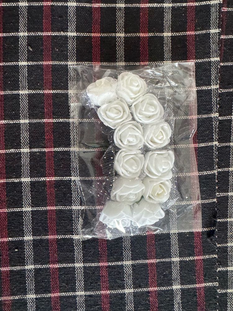 White Rose Flower Embellishments
