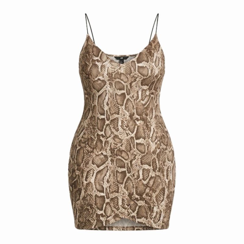 Snake Print Mini Slip Dress