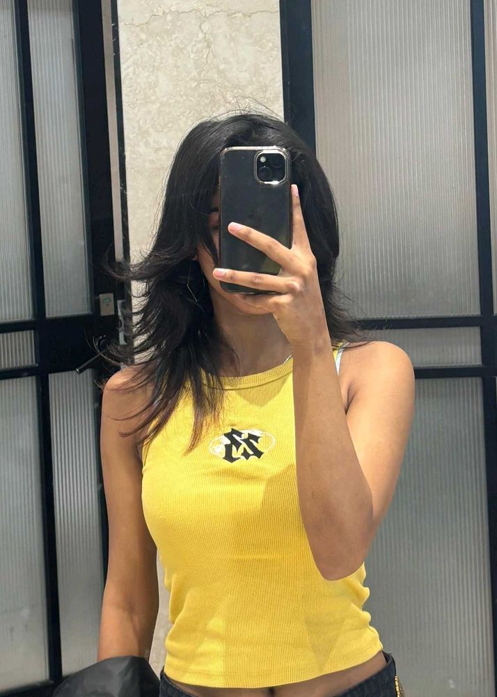 Vibrant Yellow Ribbed Tank Top