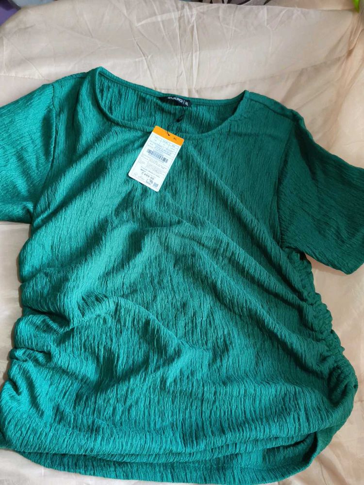Emerald Green Casual Top Zudio XL size