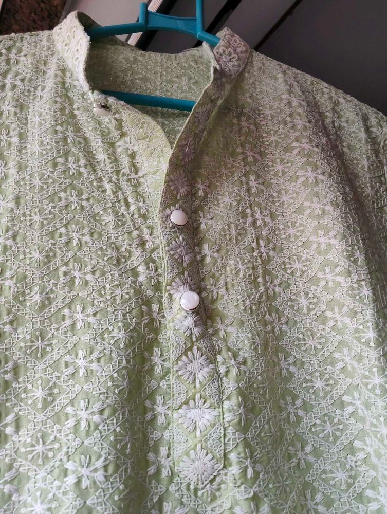 Embroidered Cotton Kurta