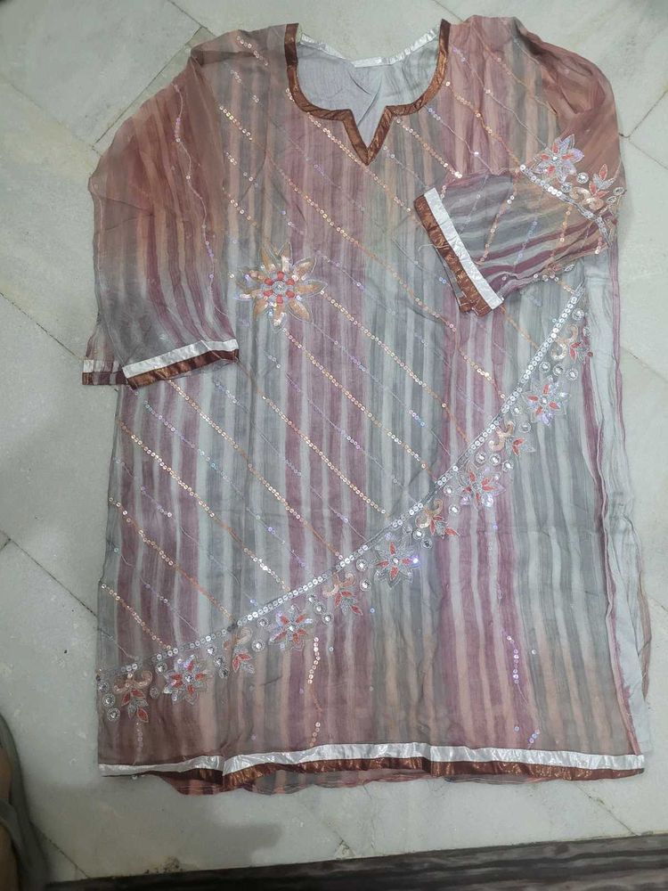 Beautiful Sequined Kurta ready to stitch