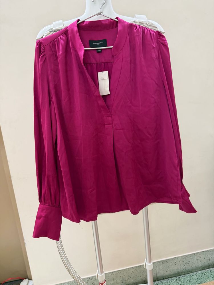Elegant Magenta Silk Top