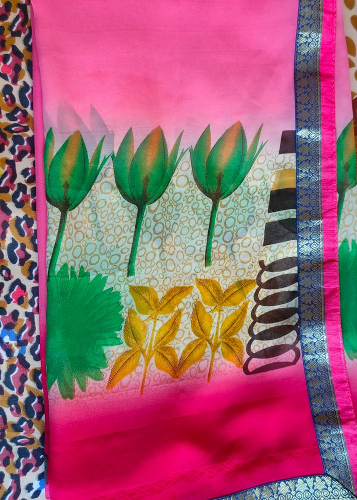 Brand New Saree(Printed Nd Lace Border)