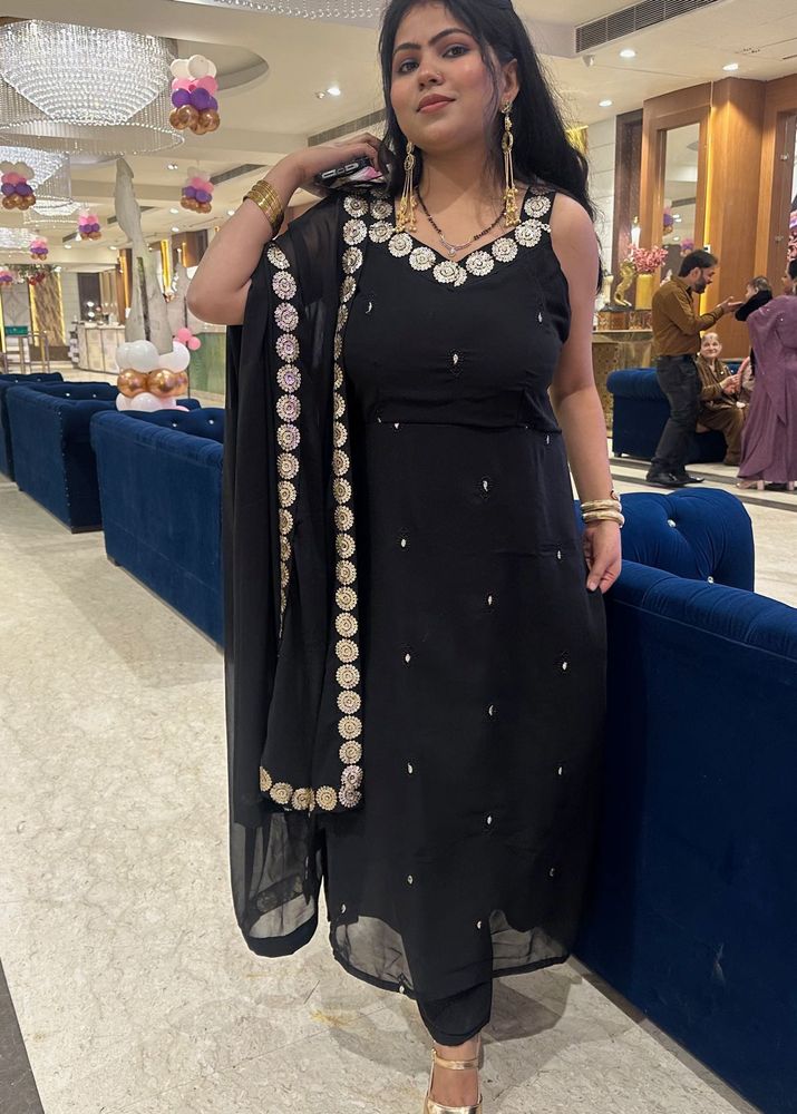 Elegant Black Kurta Set with Dupatta