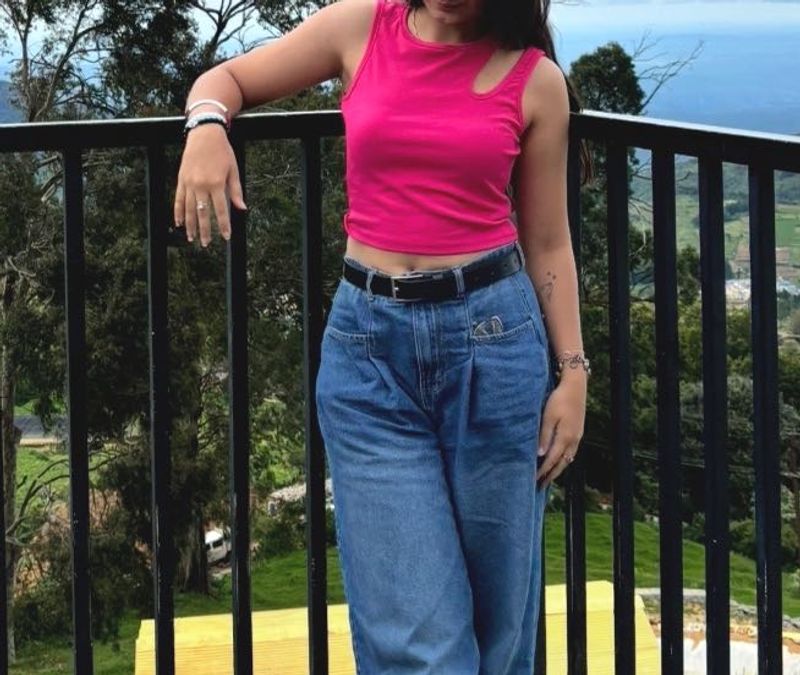 Hot Pink Cut-Out Crop Top