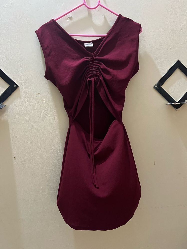 Burgundy V-Neck Top