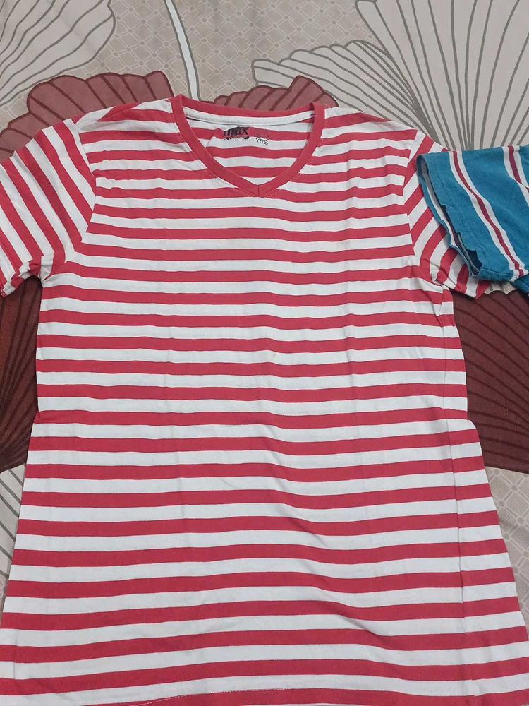 Striped V-Neck T-Shirt combo299