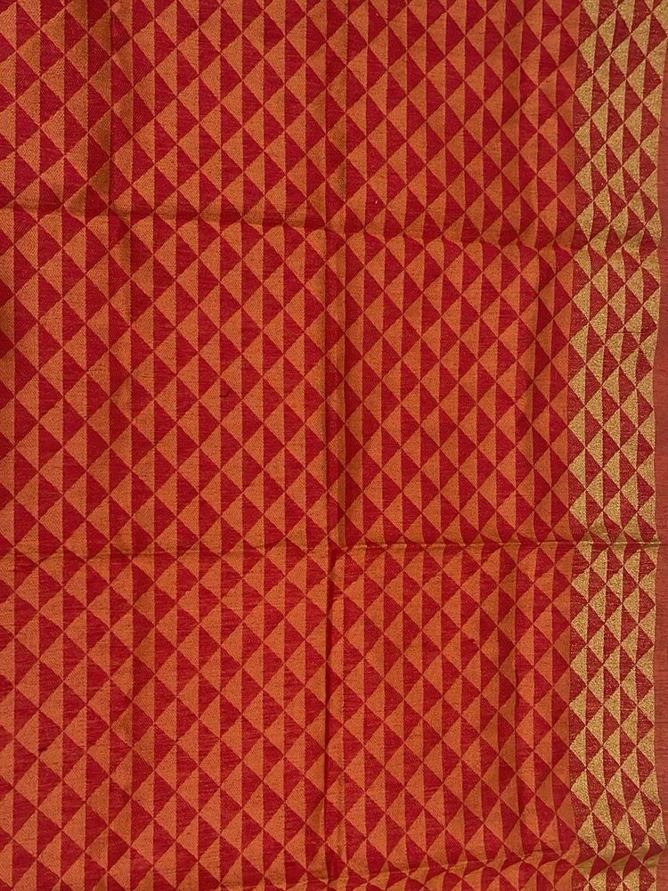 Ethnic Red Patterned Saree blouse Fabric